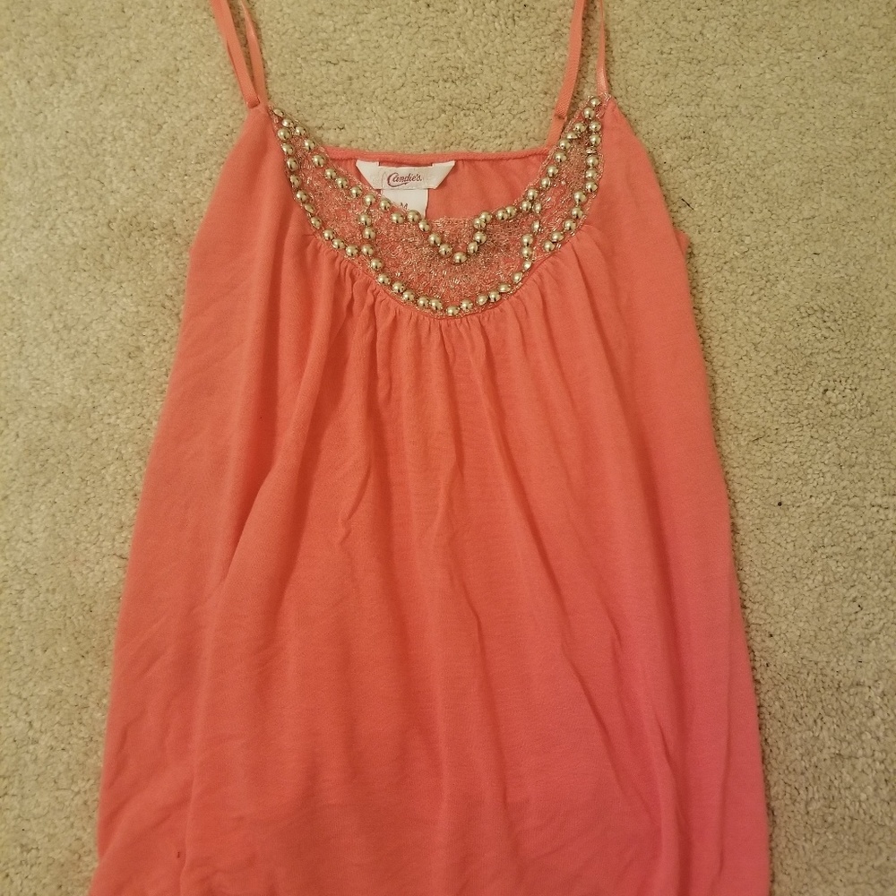 Coral flowy top